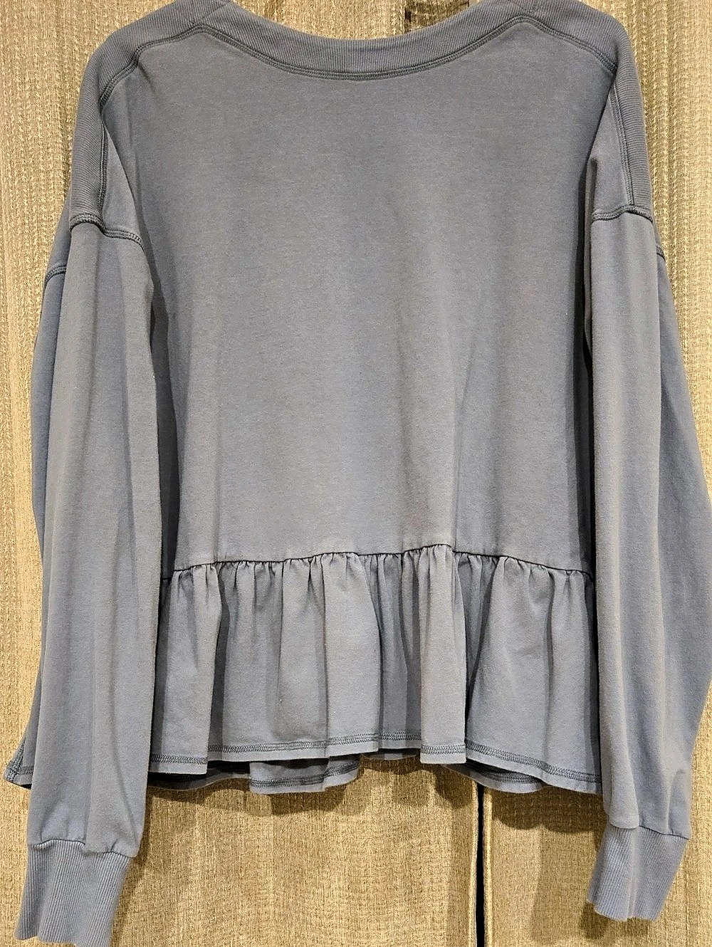Free People Gray Peplum Long Sleeve Size Large